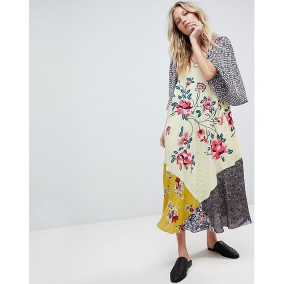 Free People Dresses & Skirts - Free People River Market Mixed Print Midi Dress